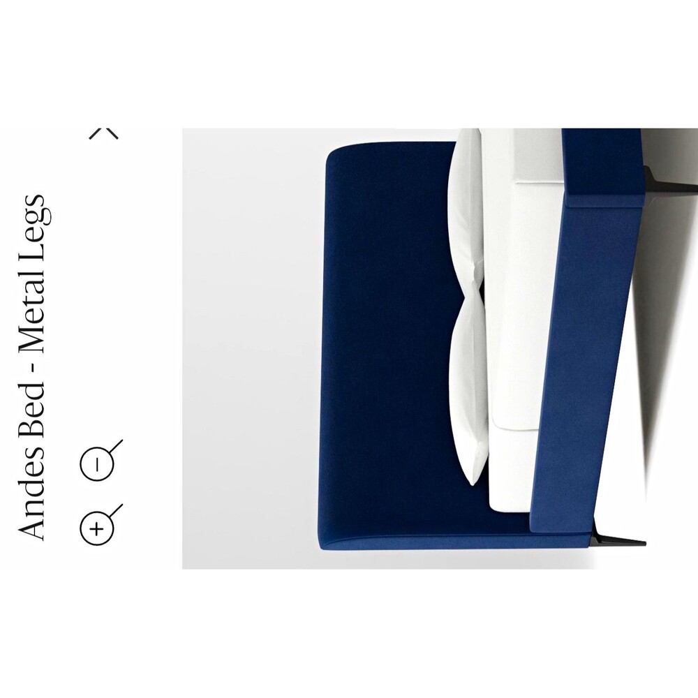 West Elm Andes Upholstered Headboard, Solid Velvet Blue  48 in H